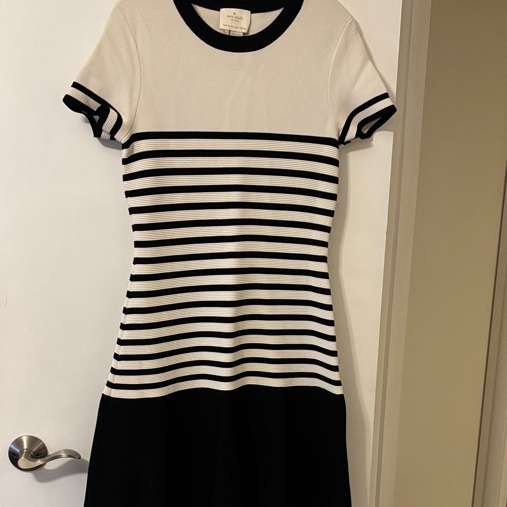 Kate Spade Black and White Striped Mini Dress - Picture 4 of 4